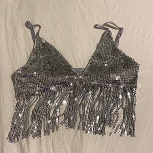 Sequin Tassel Top